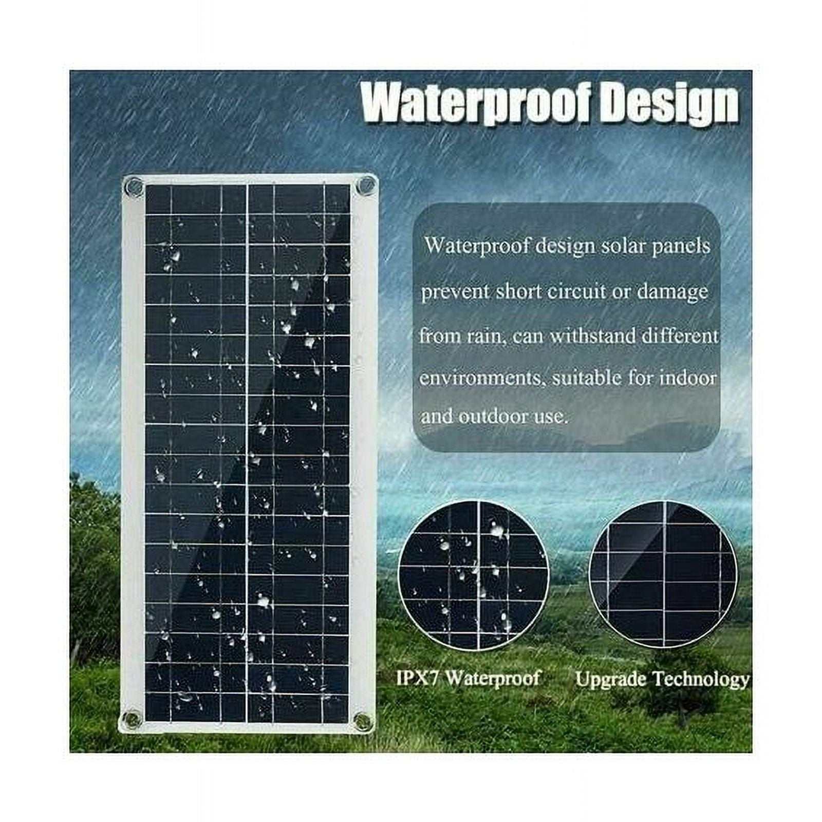 300W Solar Power Kit with 60A Charge Controller, waterproof design, suitable for off-grid adventures.