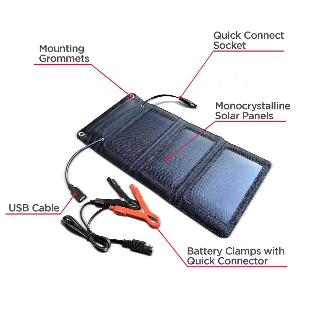 Solar battery charger and maintainer
Max 5W output
Portable battery charger for cars
 Enjoy the convenience and efficiency of renewable energy with the Schumacher Au