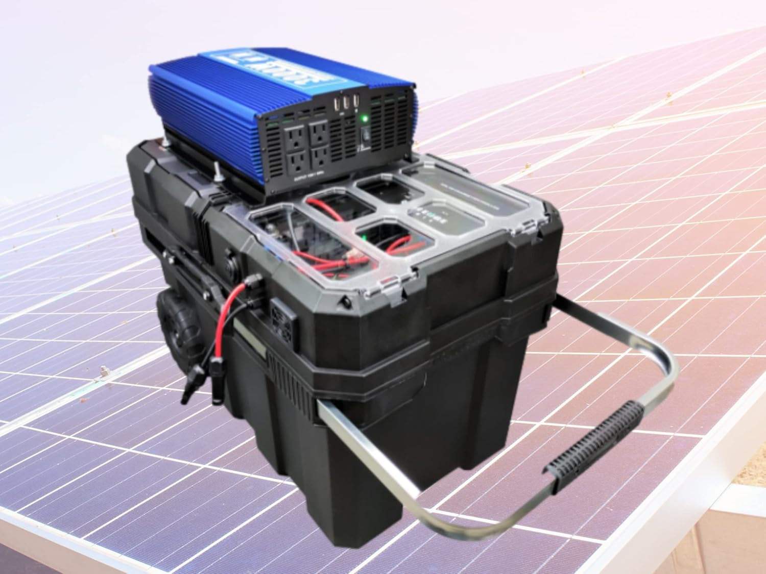 Powerful Portable Solar Generator CEP Scout 3000W with Wheels, Modular Design, External Inverter, and Lithium Battery Compatibility for Off-Grid Power Solutions.