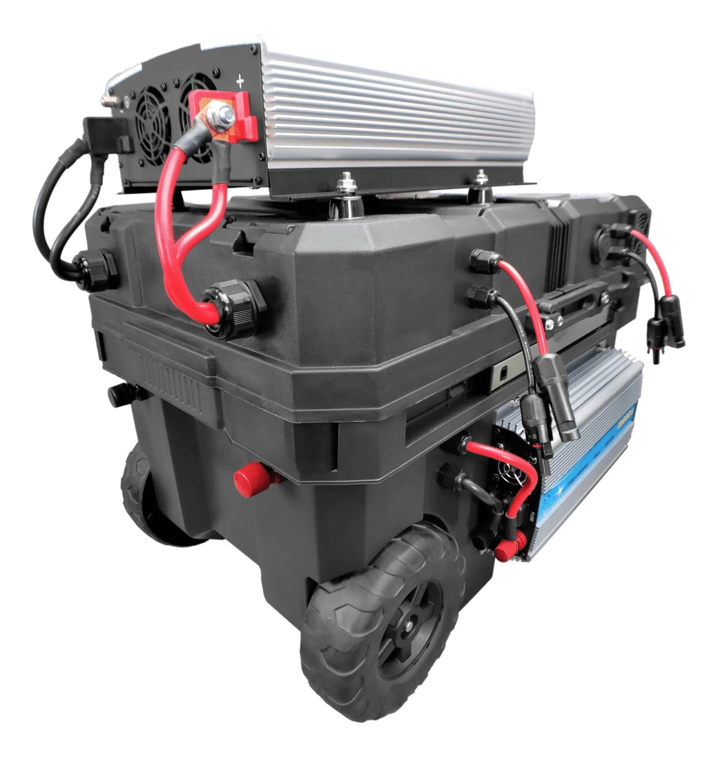 Sunshine Supercharger 4,000W solar generator with dual power capabilities and rugged design.