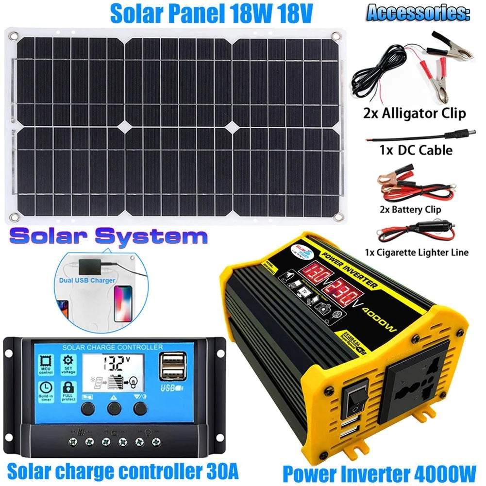 Product Overview: The 4000W 220V Solar Panel Kit Complete Solar Power Generator Home Grid System offers an efficient and versatile solution for generating renewable 