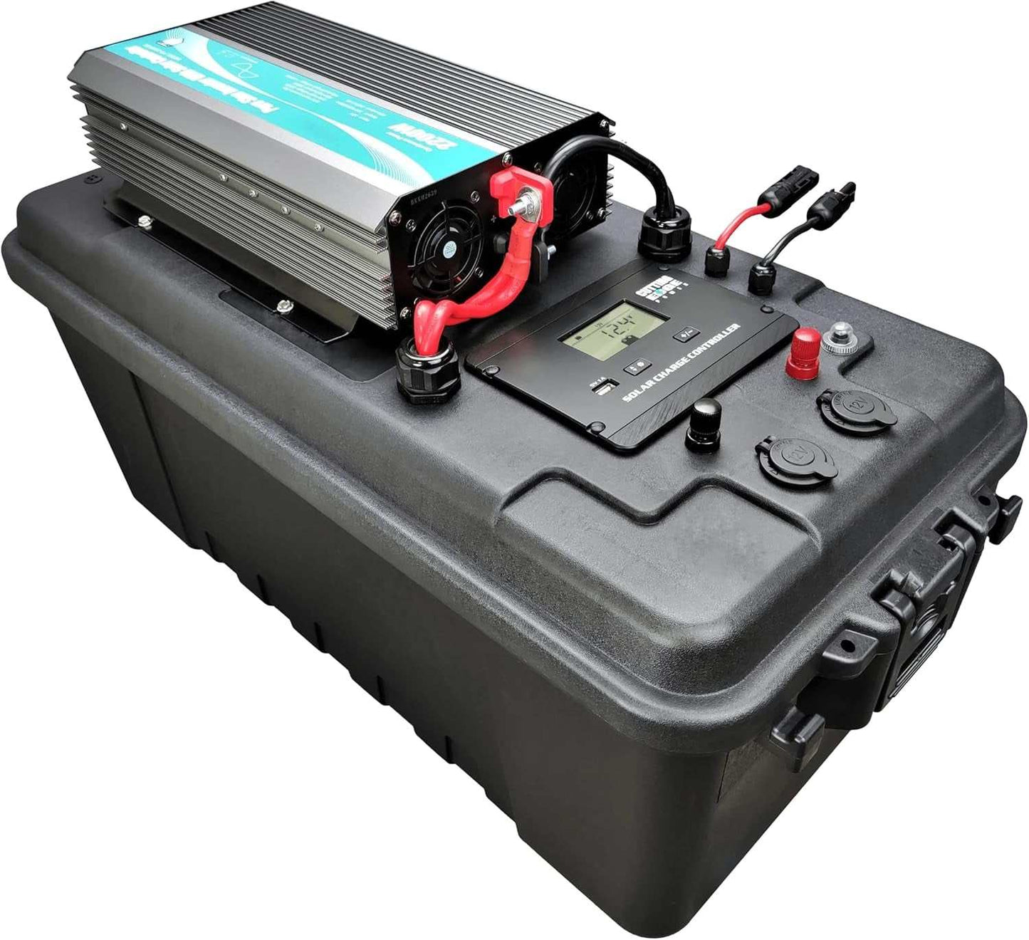 Powerful portable solar generator, 3000W to 5000W capacity, with built-in inverter, USB, and 12V outputs, ideal for camping and power outages.