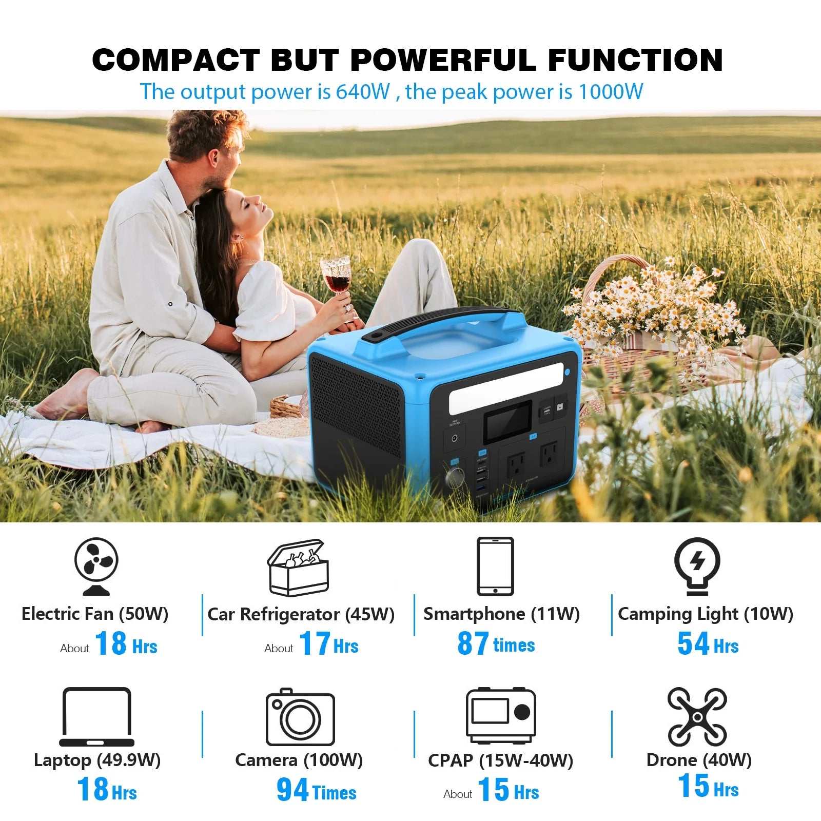 Introducing the Aispex Portable Power Station 600W, the ultimate solution for those who crave reliable energy on the go. This super-sized battery buddy boasts an imp