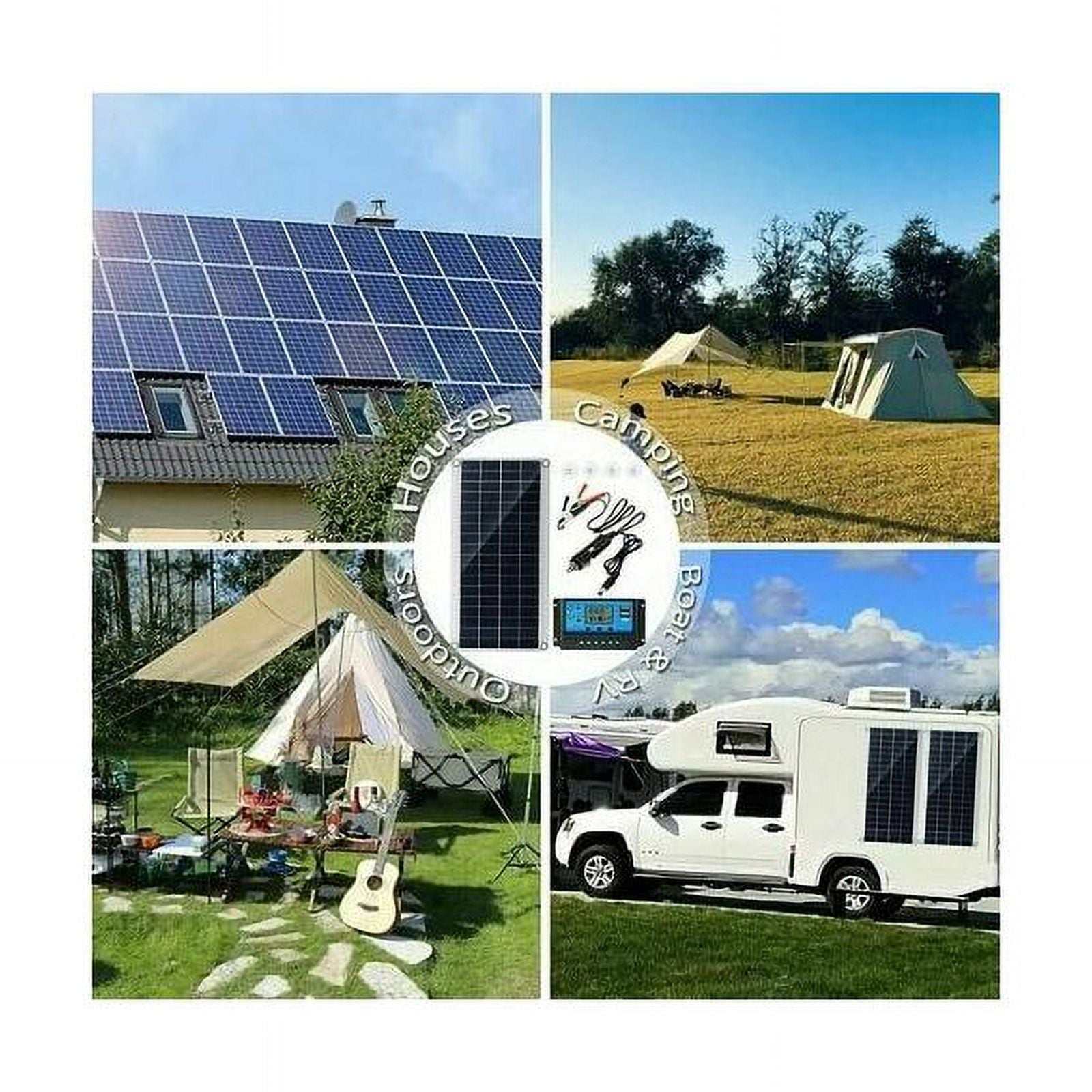 300W Solar Power Kit for Off-Grid Adventures with 60A Charge Controller in Diverse Environments