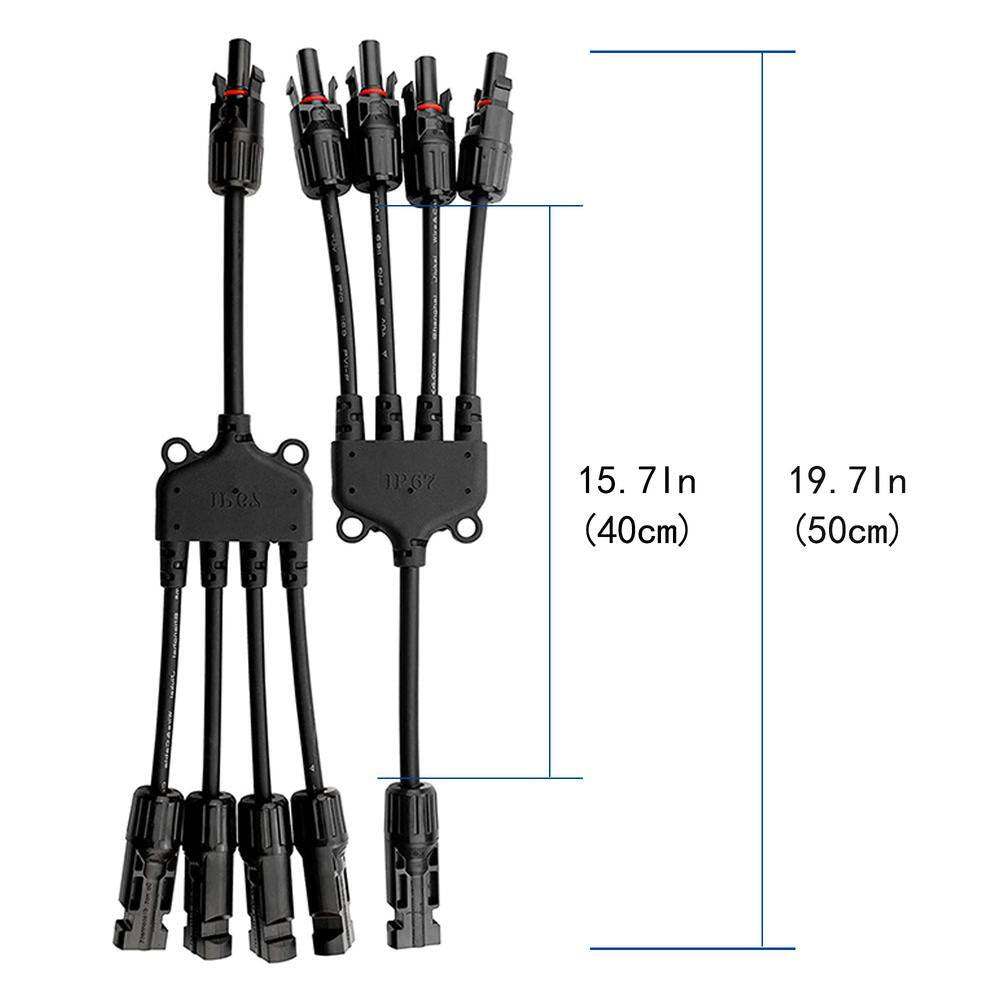 800-Watt Sunshine Power Party Pack cable connectors and dimensions for efficient setup.