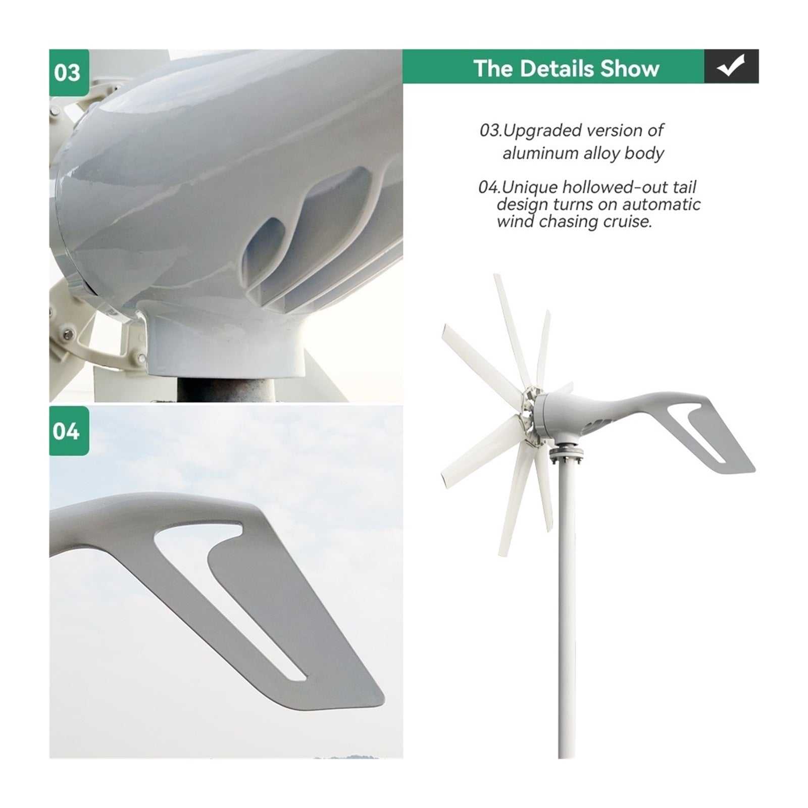 The Wind Energy Turbine Generator 2000W is an innovative solution designed for home use, providing an efficient and sustainable way to harness wind energy. With its 