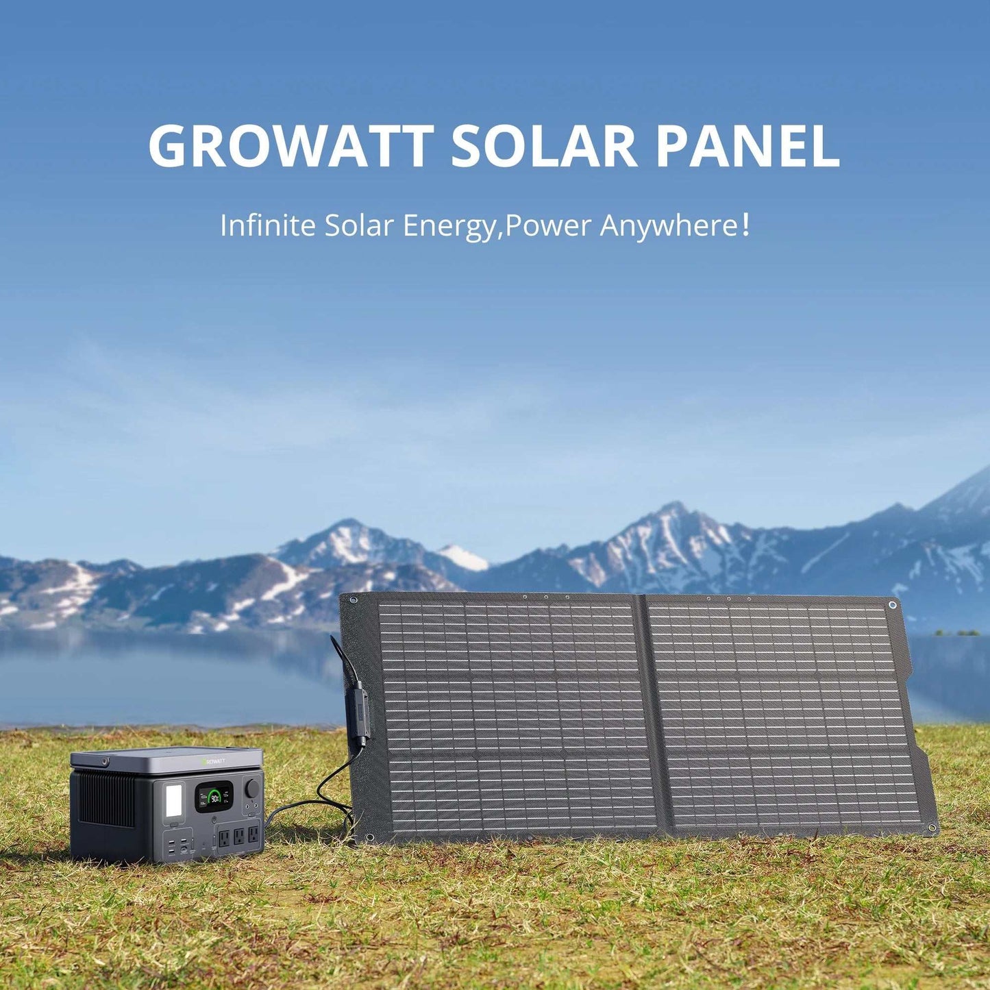 Introducing the Sunbathing Superstar: the GROWATT 100W Portable Solar Panel, a game-changer for outdoor enthusiasts and off-grid adventurers alike. This innovative s