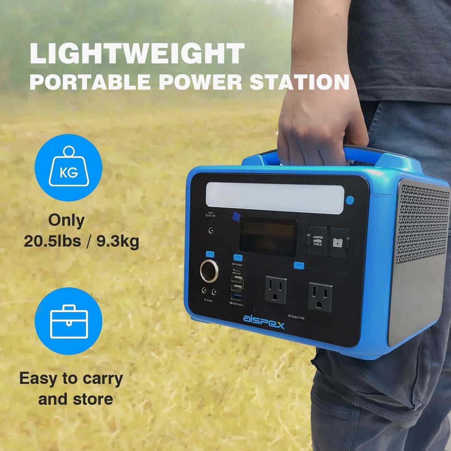 Introducing the Aispex Portable Power Station 600W, the ultimate solution for those who crave reliable energy on the go. This super-sized battery buddy boasts an imp