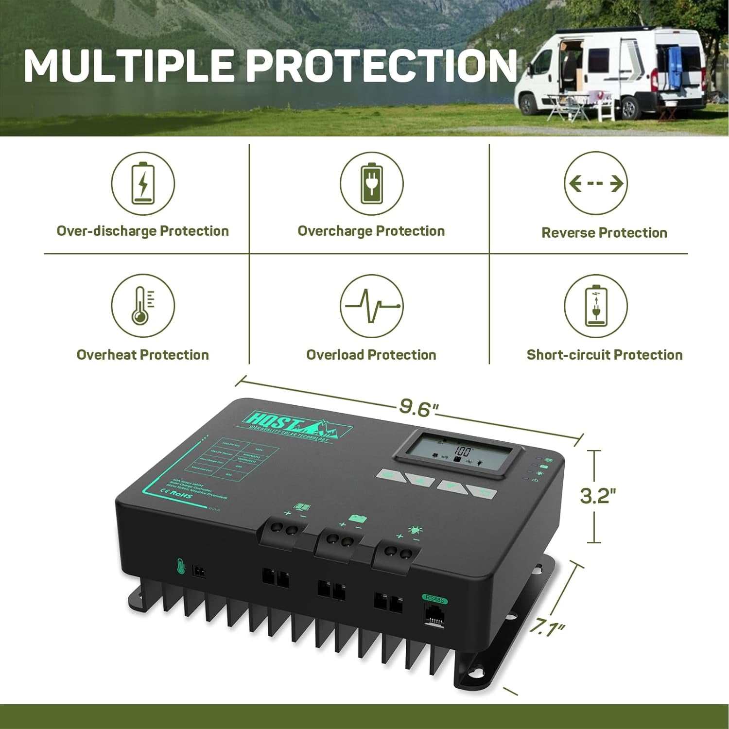 400W solar panel kit with MPPT technology, featuring a complete set including Z brackets, extra-long cables, and smart monitoring, perfect for versatile power needs on RVs or boats.