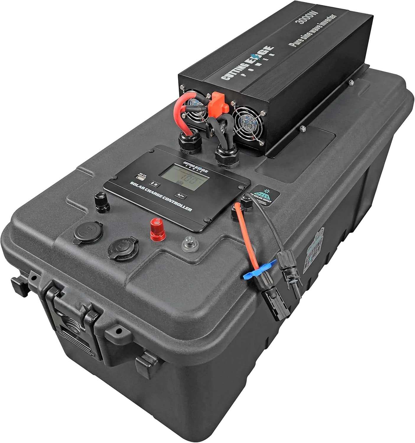 Powerful portable solar generator 3000W with inverter, USB, and 12V outputs, lightweight and upgradable.