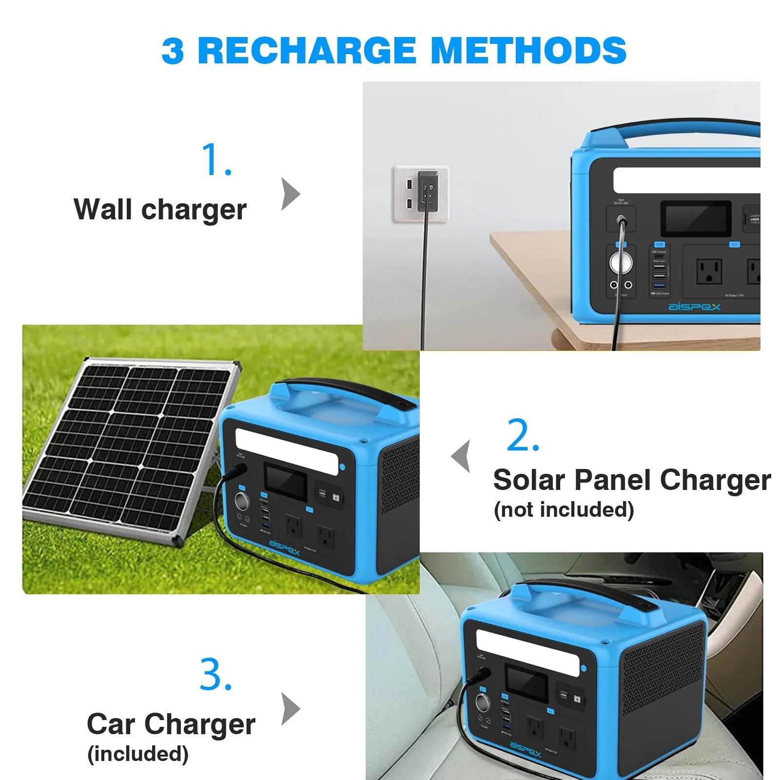 Introducing the Aispex Portable Power Station 600W, the ultimate solution for those who crave reliable energy on the go. This super-sized battery buddy boasts an imp