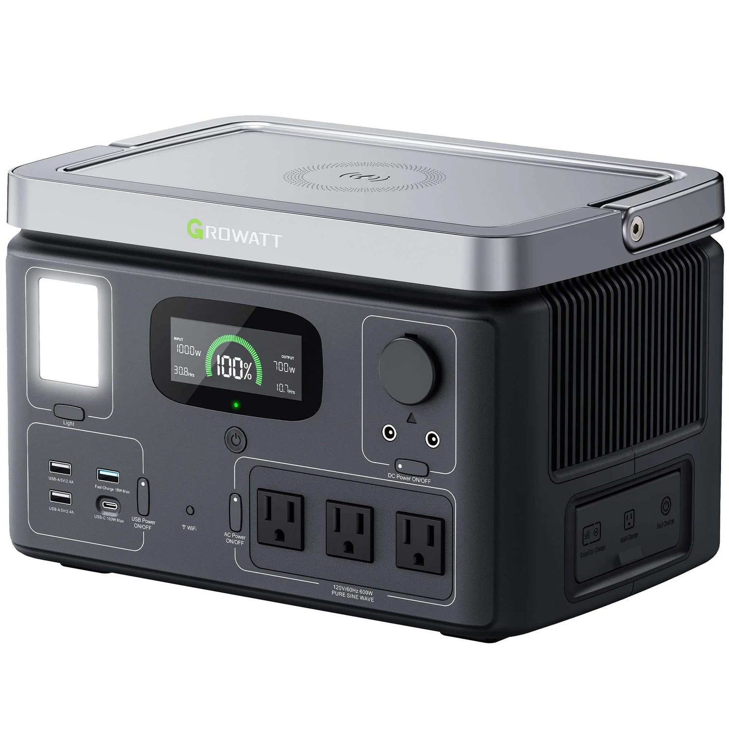 VITA 550 portable power station uses a LiFePO4 Battery, which is durable for over 3000 cycles of charges and discharges. With a 538Wh capacity battery and 11 Outlets