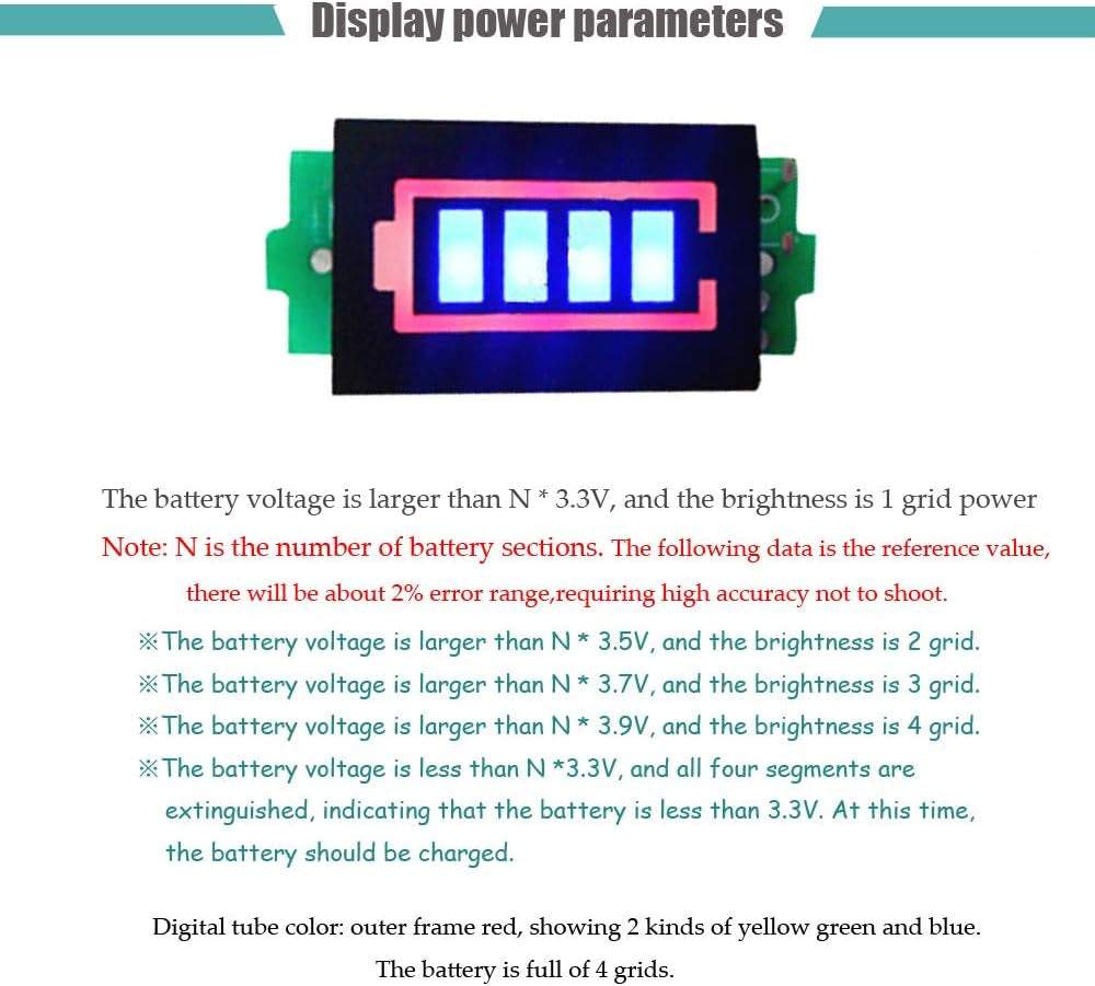 The Battery Bling: The 16.8V Power Party Reader is a cutting-edge 4S Lithium Battery Capacity Indicator Module that combines functionality with style. Featuring a sl